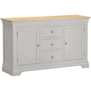 Bordeaux 2 Door 3 Drawer Sideboard - PEBBLE GREY/OAK