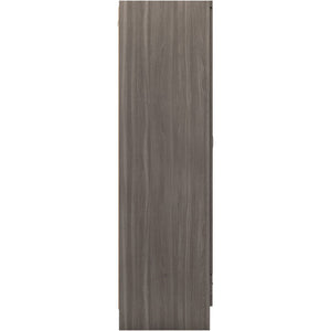 Nevada Mirrored 2 Door 1 Drawer Wardrobe - BLACK WOOD GRAIN