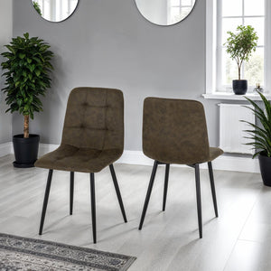 Fenton Chair (Box of 2) - OLIVE GREEN SUEDE FABRIC