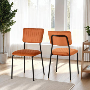 Sheldon Chair (Box of 4) - BURNT ORANGE VELVET FABRIC
