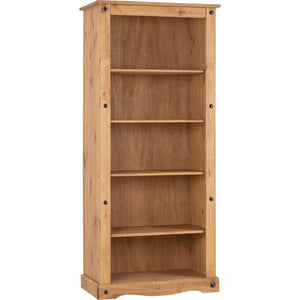 Corona Tall Bookcase - DISTRESSED WAXED PINE