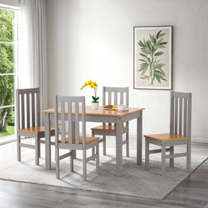 Ludlow 1+4 Dining Set - Grey Slate/Oak Lacquer