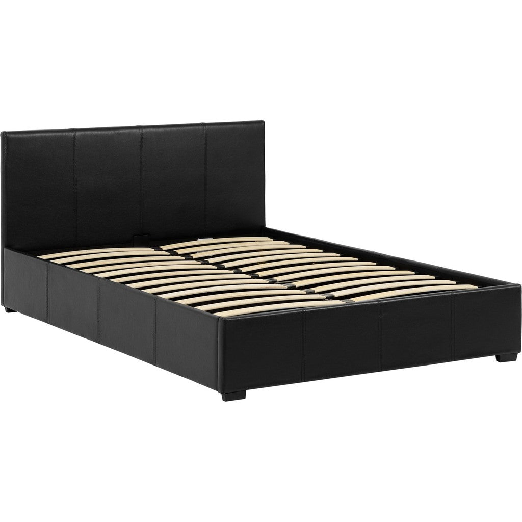 Waverley Storage Bed-Furniture-Seconique-Single-Black Faux Leather-Levines Furniture