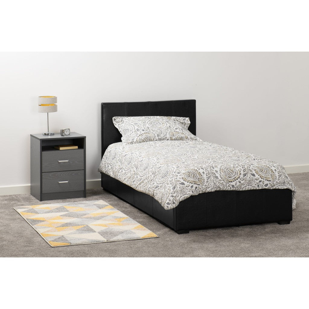 Waverley Storage Bed-Furniture-Seconique-Single-Black Faux Leather-Levines Furniture