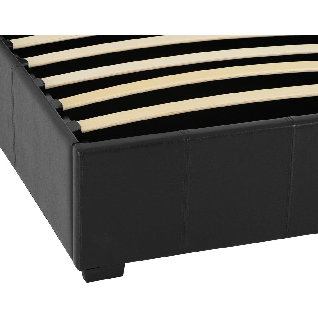 Waverley Storage Bed-Furniture-Seconique-Single-Black Faux Leather-Levines Furniture