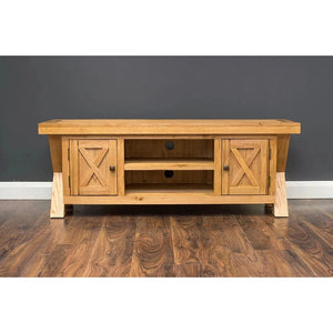 X-Range Large TV Unit-Furniture-Honey B-Light Oak-Levines Furniture