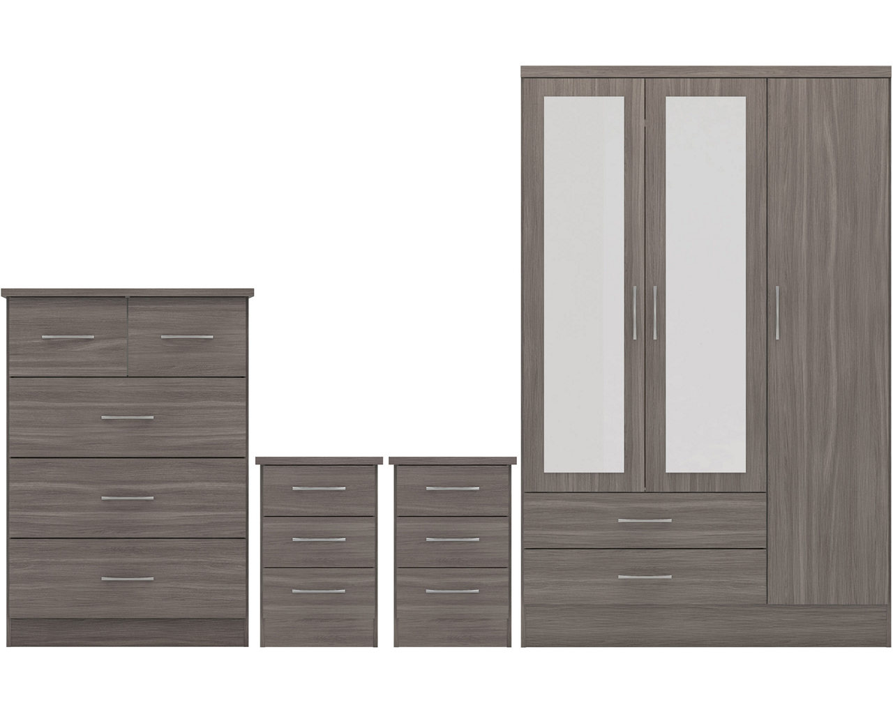 nevada-3-door-2-drawer-mirrored-wardrobe-bedroom-set - 3