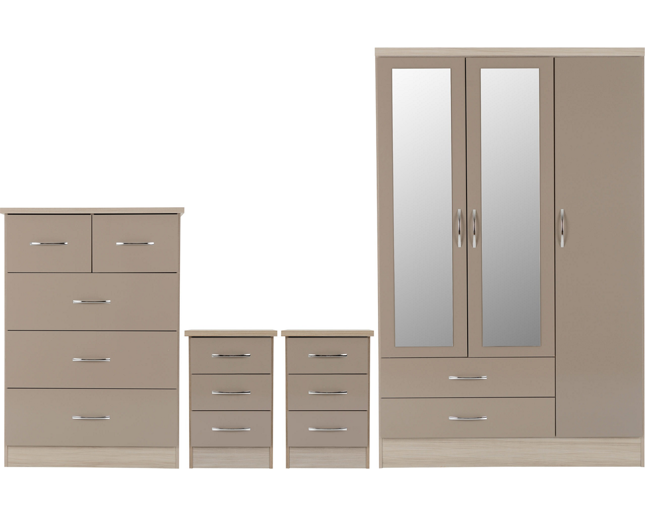 nevada-3-door-2-drawer-mirrored-wardrobe-bedroom-set - 5