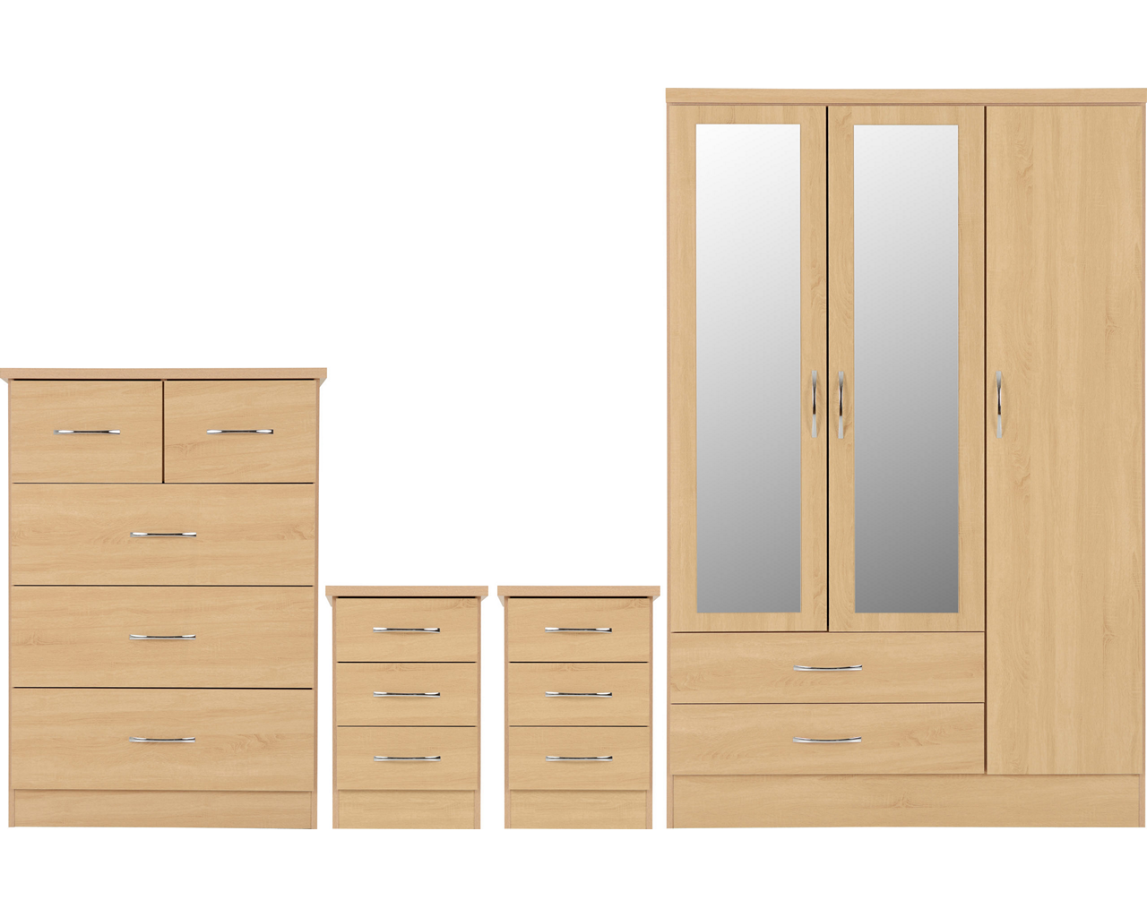 nevada-3-door-2-drawer-mirrored-wardrobe-bedroom-set - 7