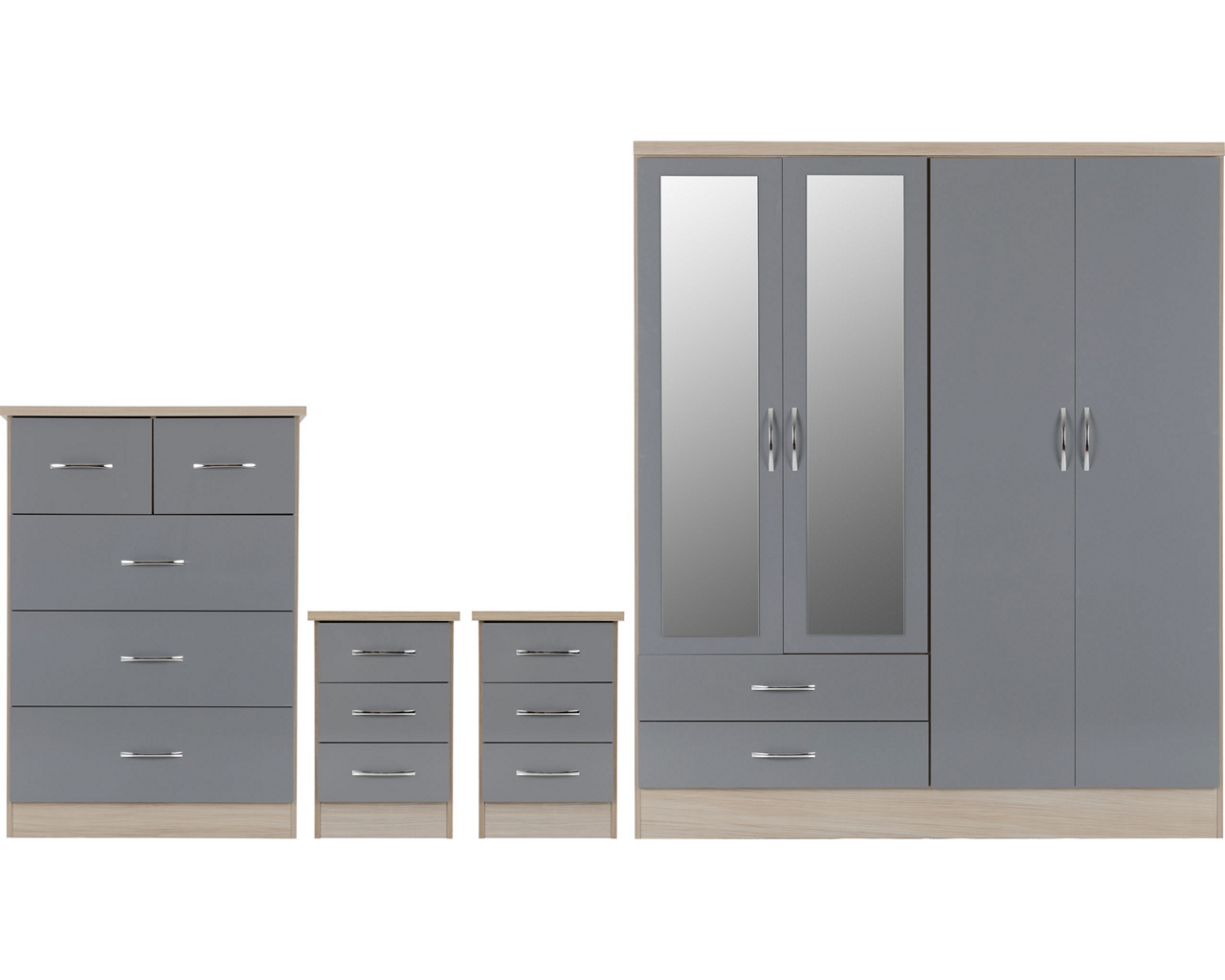 nevada-4-door-2-drawer-mirrored-wardrobe-bedroom-set - 4