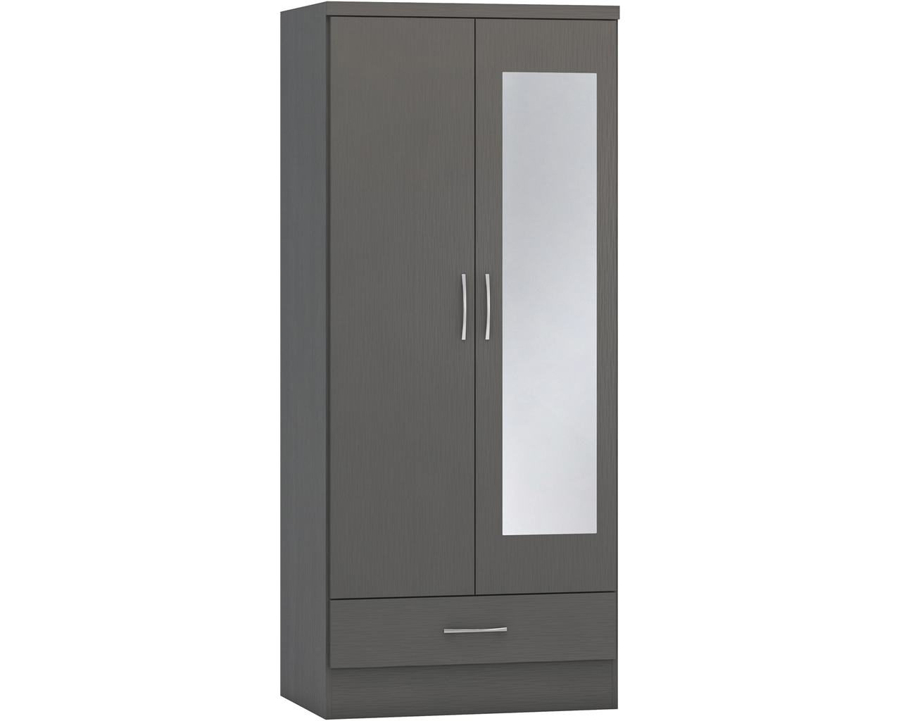 nevada-2-door-1-drawer-mirrored-wardrobe - 1