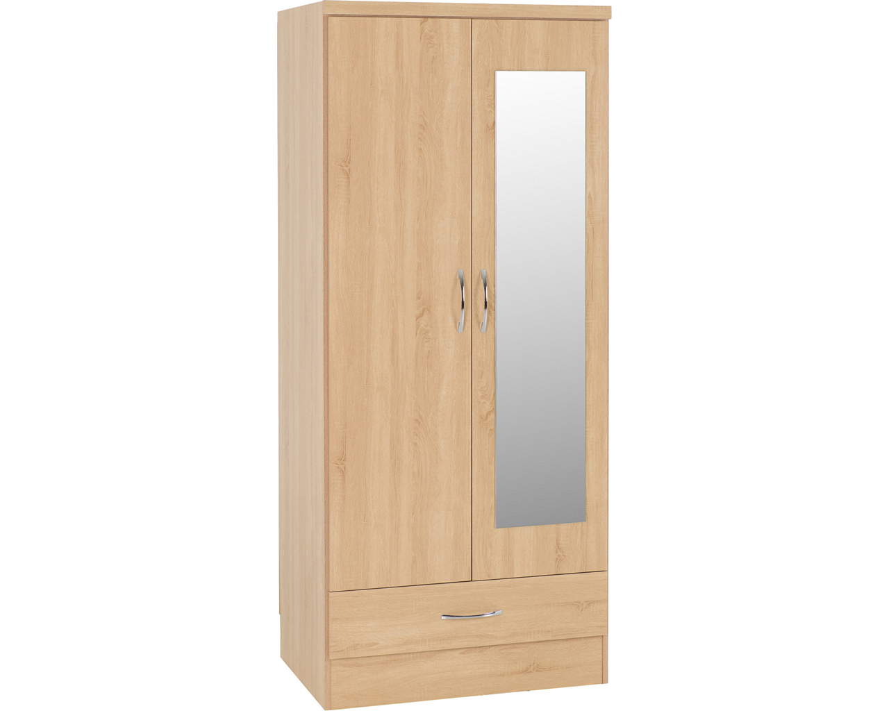 nevada-2-door-1-drawer-mirrored-wardrobe - 7